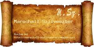 Marschall Szilveszter névjegykártya